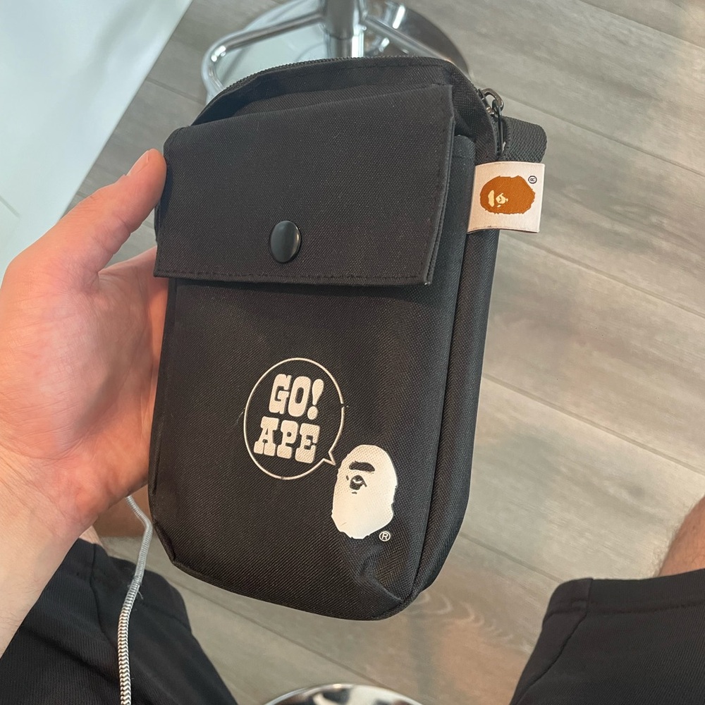 Bape Black Belt Bag with White Logo